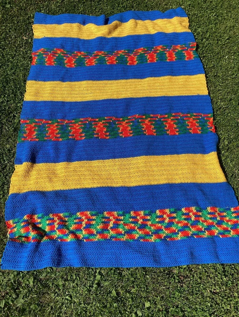 MOHAIR NAVY THROW BLANKET w/Fringe Nice Vintage CONDITION
